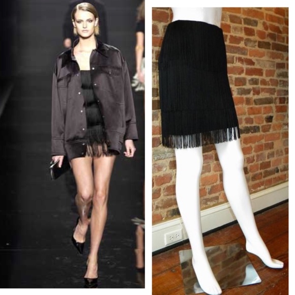 MICHAEL KORS COLLECTION - $1595 HEIDI's Runway BodyCon Flapper Fringe Skirt 6 - Picture 2 of 14